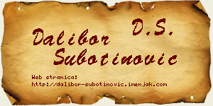 Dalibor Subotinović vizit kartica